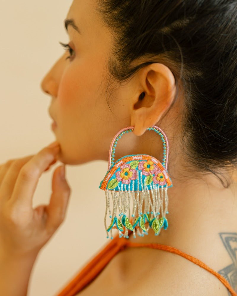 Tulum Floral Hoop Earrings