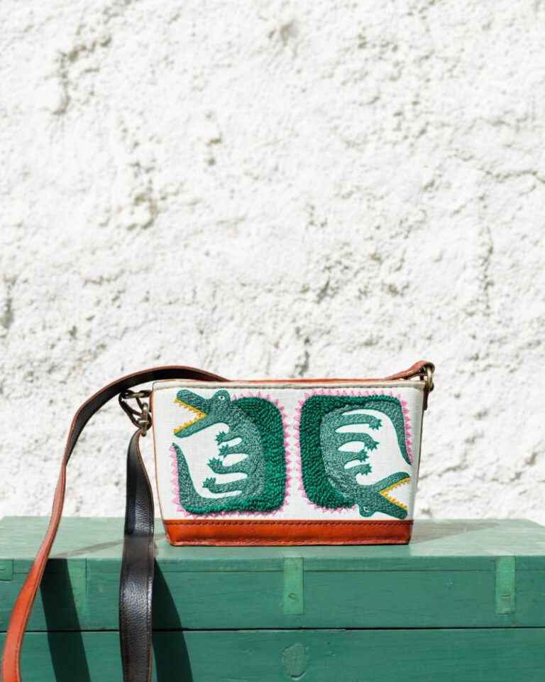 Crocodile Leather Sling Bag