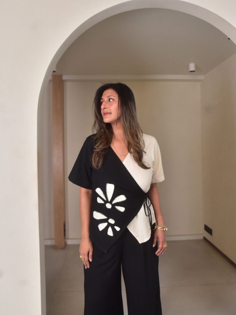 Mia Applique Wrap Top