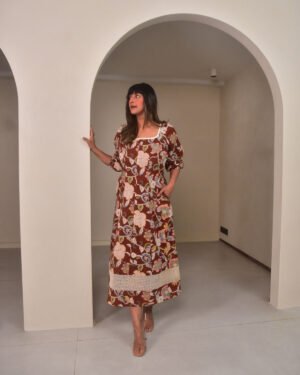 Brown net dress3