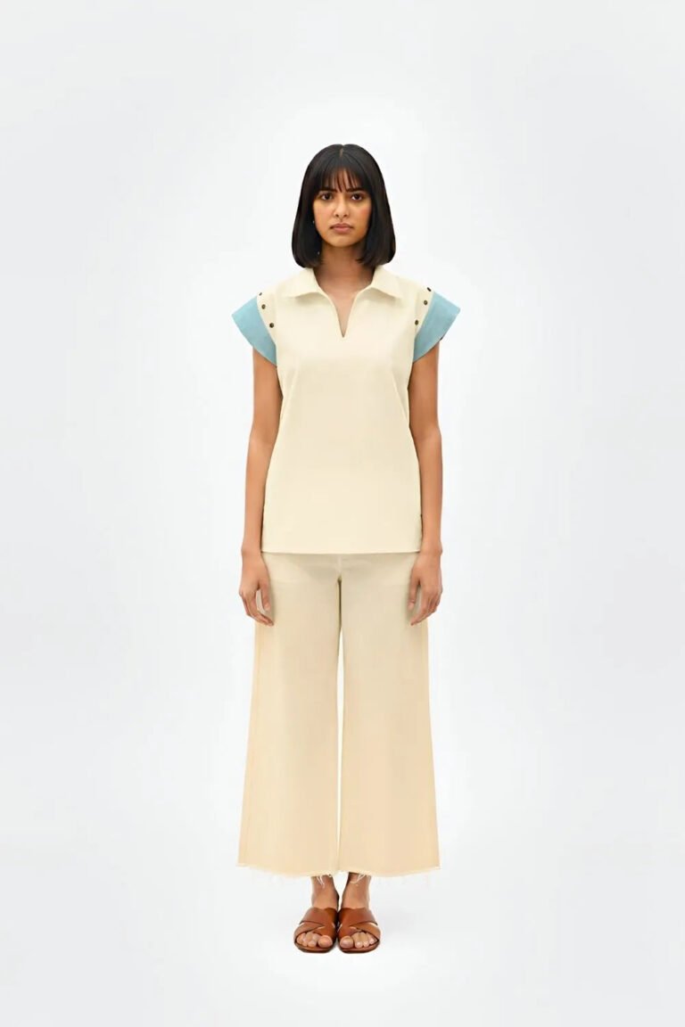 Ivory-Tiffany Colorblock Co-ord