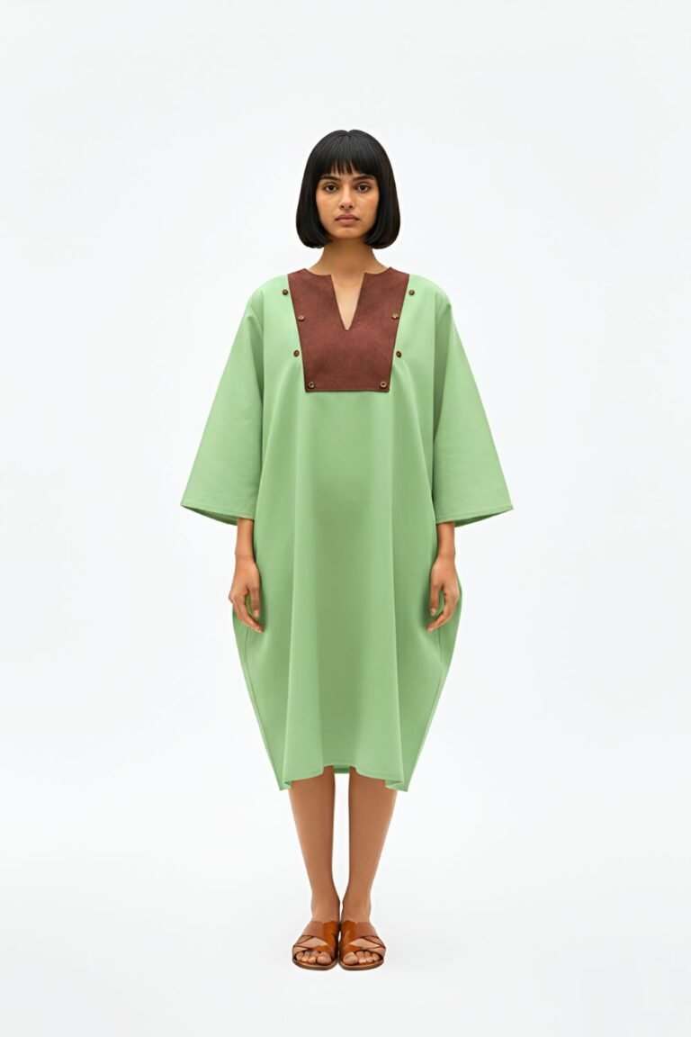 Asparagus-Tuscan Midi Dress