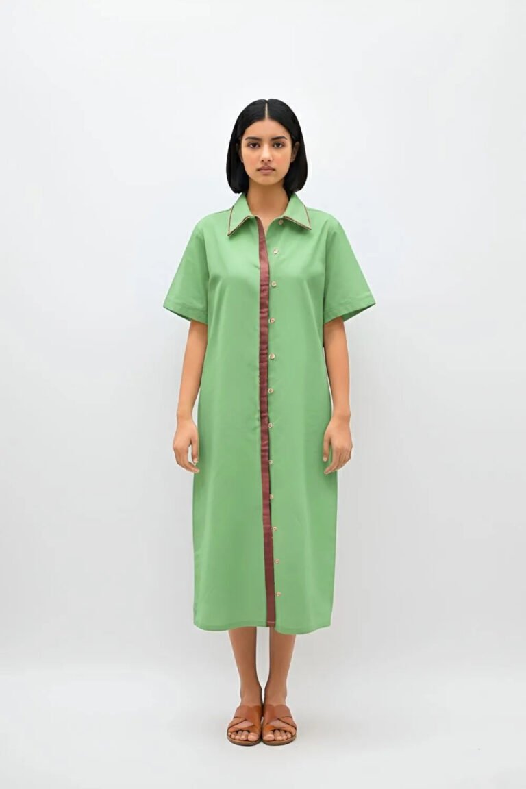 Asparagus-Tuscan Shirt Dress