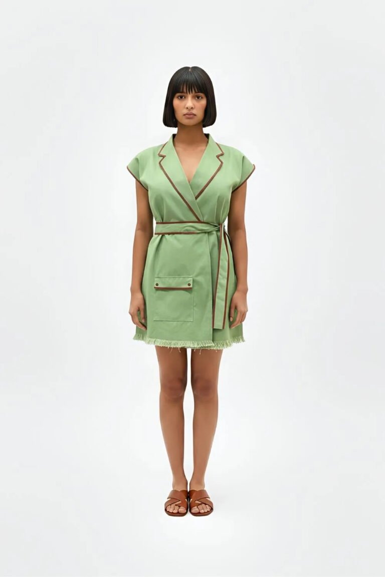 Asparagus Blazer Short Dress