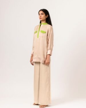 EcruGreenFullSleeveBlouse 2