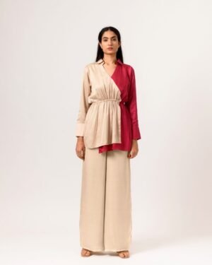 EcruWineFullSleevesBlouse 1