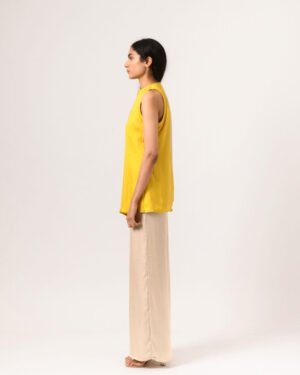 EcruYellowHalterNeckBlouse 2