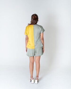 Green YellowShortCo ordSet