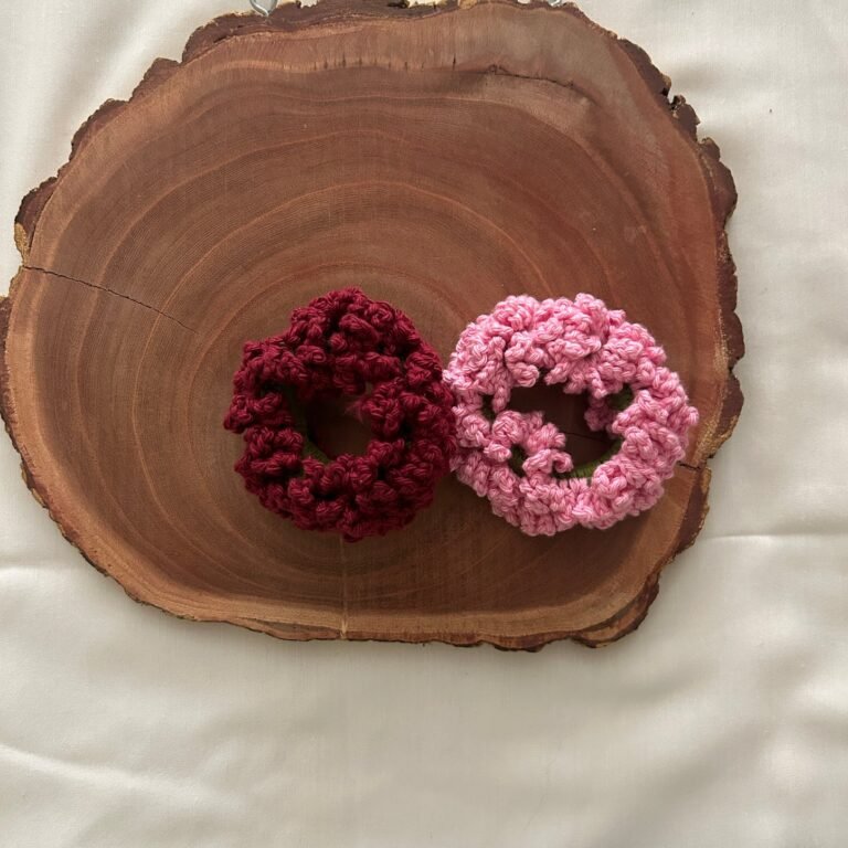 Maroon & Pink Gajra Scrunchies