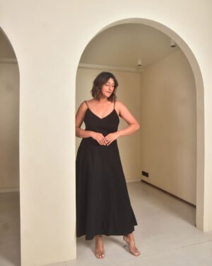 LunaStrappyDress Black4