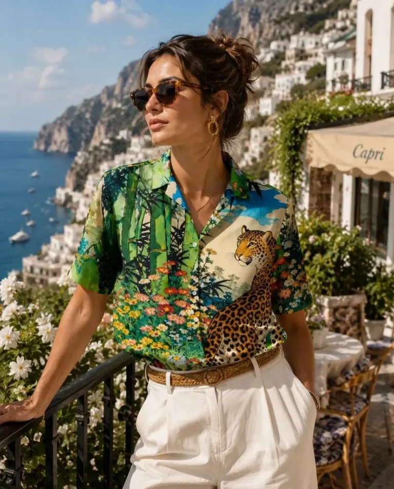 Positano Leopard Resort Shirt