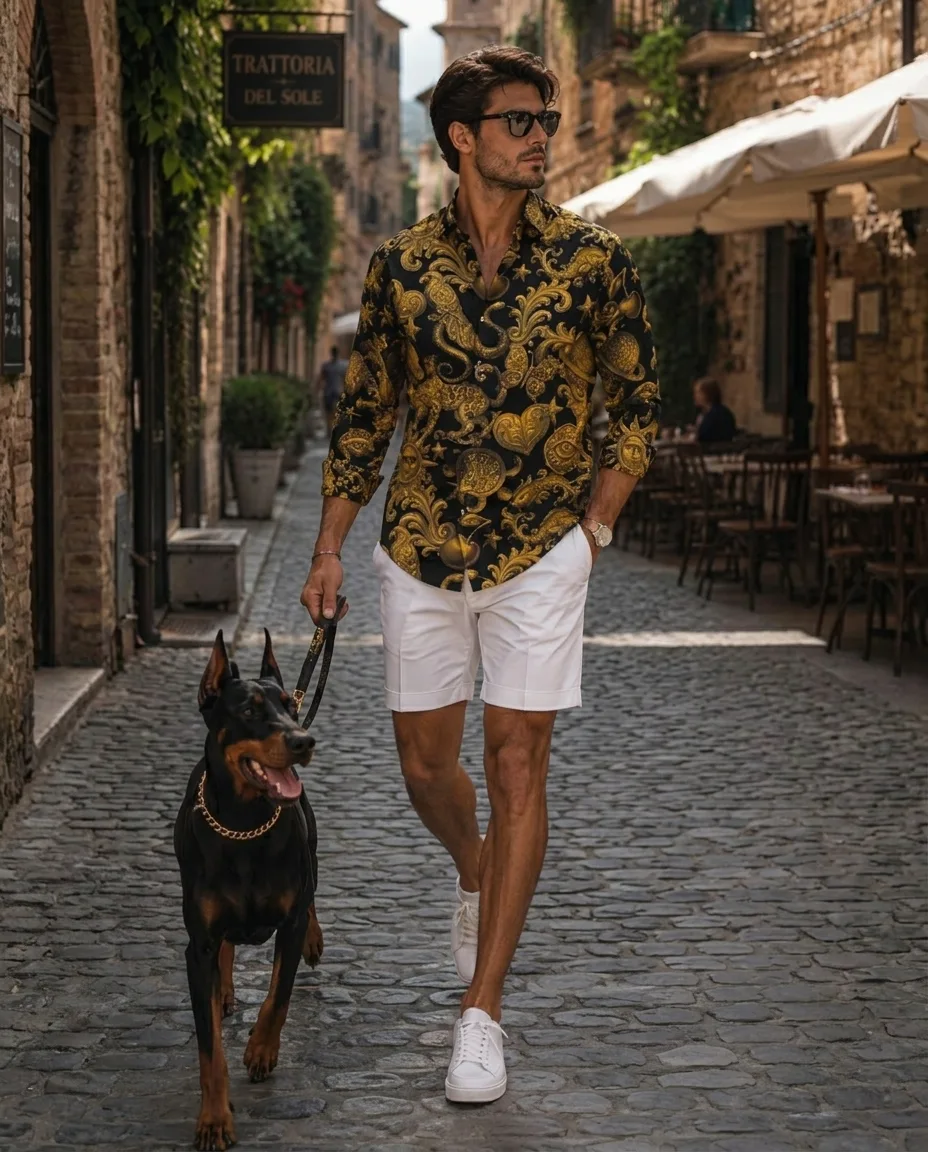 Black Gold Baroque Shirt