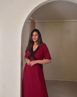 MaroonModalCottonLaceDress1