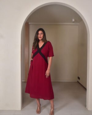 MaroonModalCottonLaceDress3