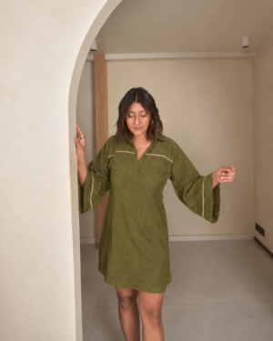 OliveCollarDress1