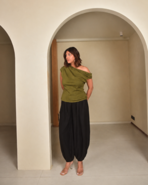 OliveOneShoulderTop1