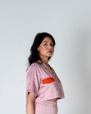 Pink OrangeColor BlockedCroptop 6