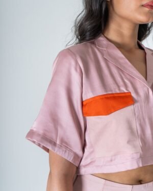 Pink OrangeColor BlockedMaxiSkirtSet 6