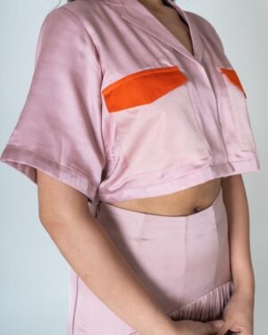 Pink OrangeColor BlockedMaxiSkirtSet 7