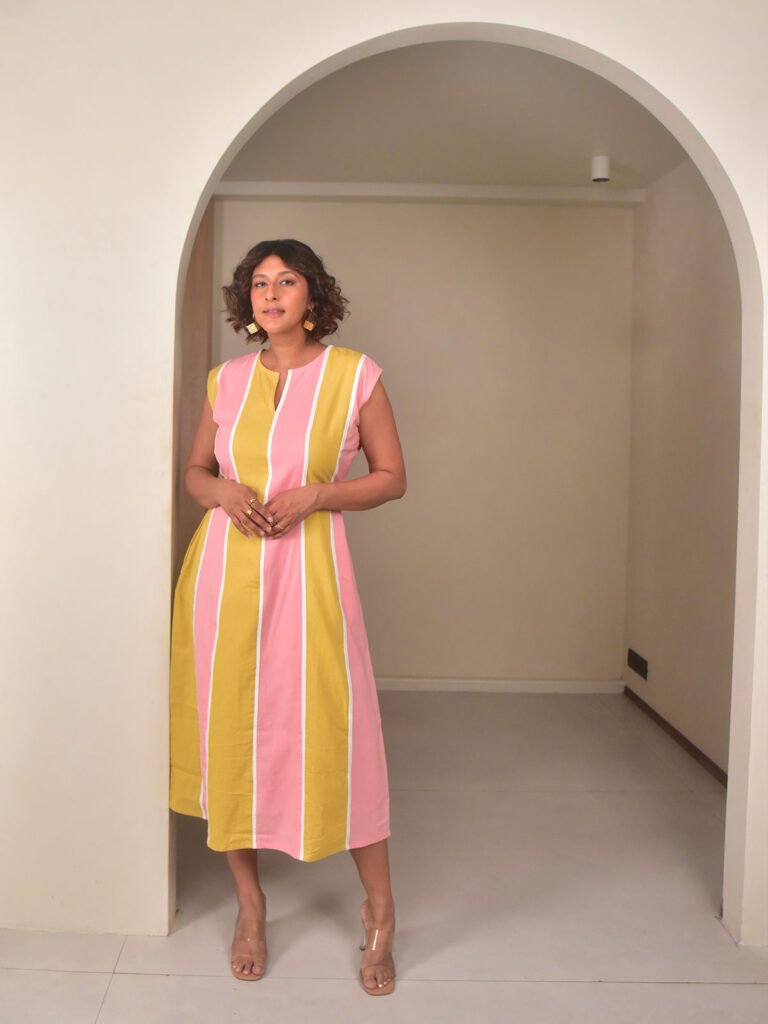 Rose Butter Panelled Dress