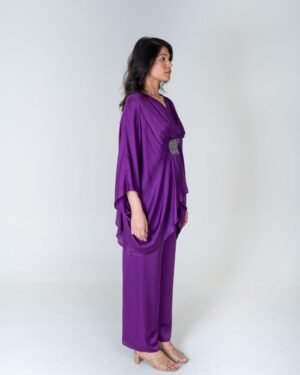 Purple GreenBraidedKaftanCo ordSet 4
