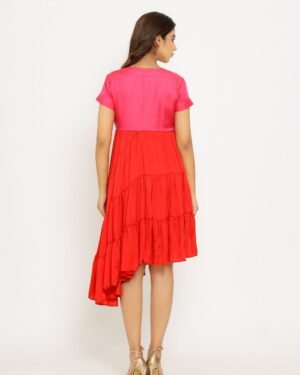 Red PinkAsymmetricalDress GreyRouchingSet GreyKaftanSet GreyKaftanSet WineCo ordSet 4 1