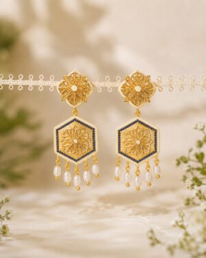 Silver Gold Plated Small Earrings Blue Magnolia 1.4 1