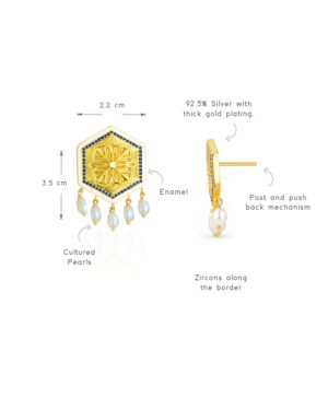 Silver Goldplated Bead Stud Earrings Blue Magnolia 5