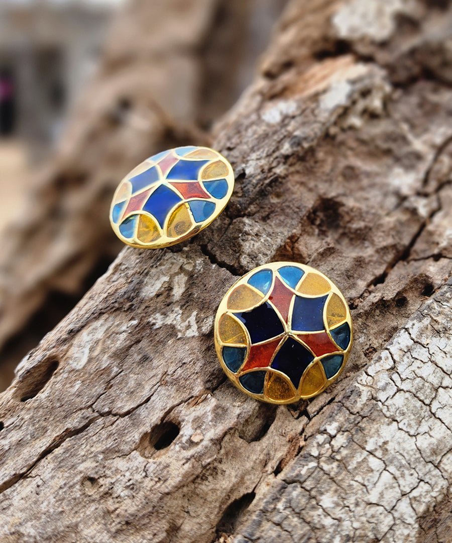 Aqua Blue Stud Earrings