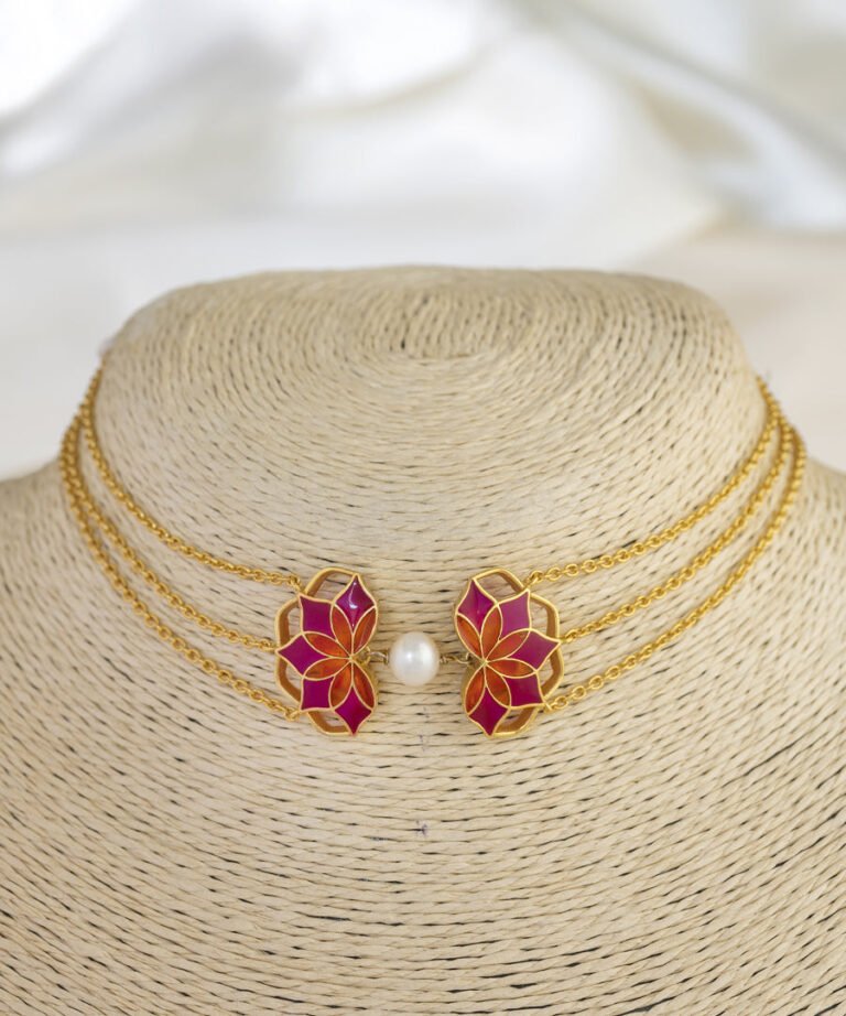 Gul Nuwwar Choker Necklace Pink
