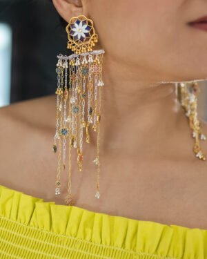 Silver Goldplated Long Chain Earring Gul 1 a06620a5 28d0 4fbc 83d0 a8a0537ae8c4