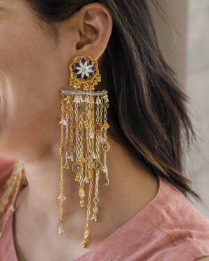 Silver Goldplated Long Chain Earring Gul 2.1