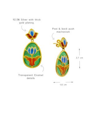 Silver Goldplated Lotus Earrings Green Aks 3 5bcf6979 267e 4672 83ca ae2ec47444f4