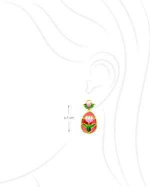 Silver Goldplated Lotus Earrings Pink Aks 3
