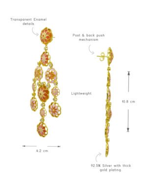 Silver Goldplated Phool Big Earring Feroza Pink Gul 2.2 f64dded5 f648 4ad8 8f8d ce9245f58516