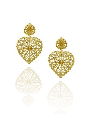 Silver Goldplated Rakaan Heart Big Dangle Earrings 3 bd4bdf58 5355 4bf4 81cd b920a4345982