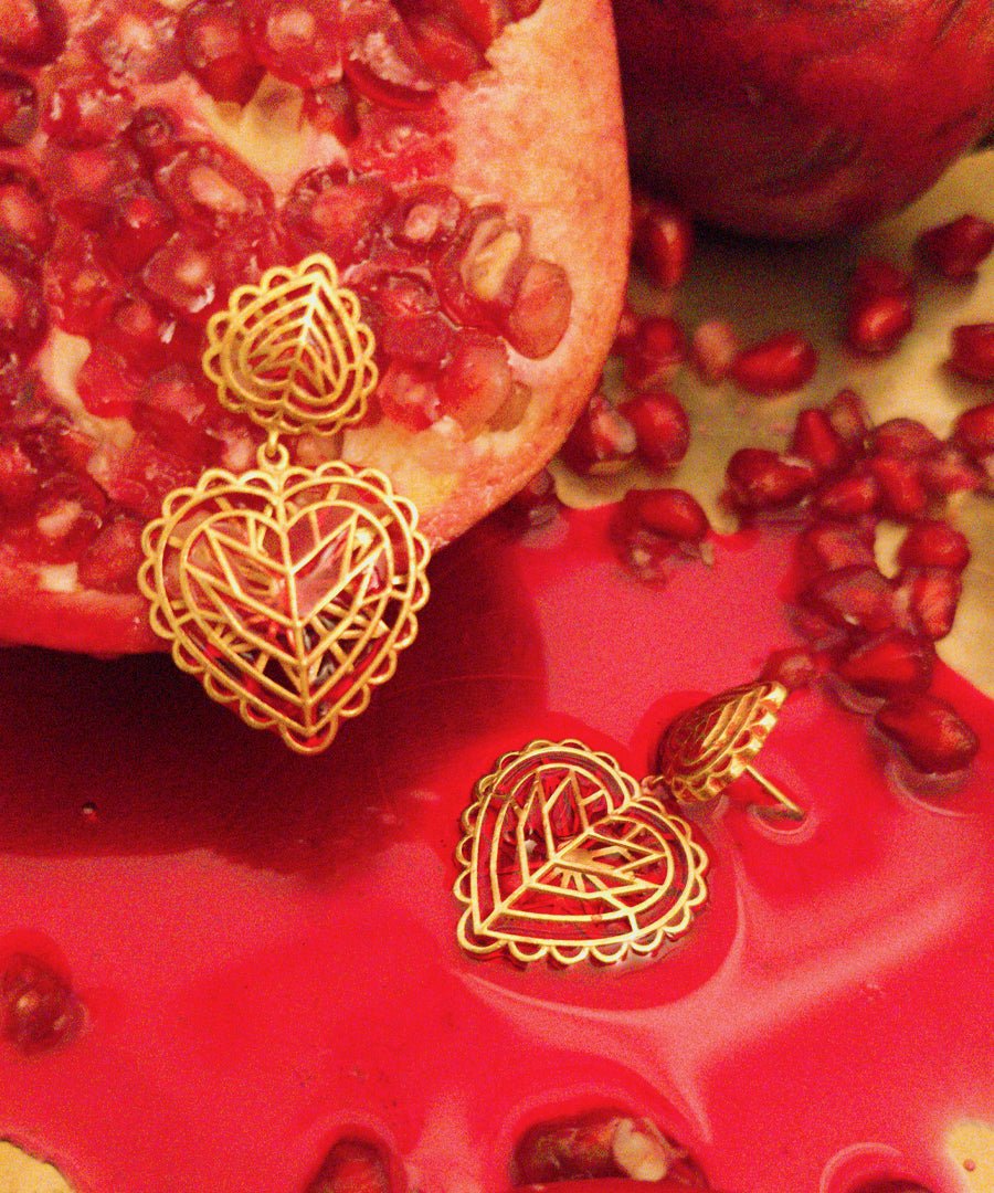 Rakaan Dainty Heart Drop Earrings