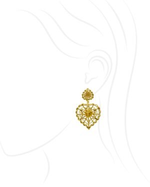 Silver Goldplated Rakaan Heart Small Dangle Earrings 3.1