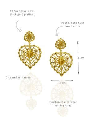 Silver Goldplated Rakaan Heart Small Dangle Earrings 4 b186c51d 1dac 4f99 9d38 0b06211a49d8