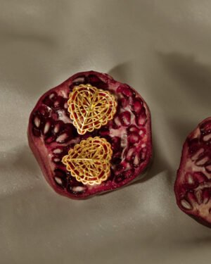 Silver Goldplated Rakaan Heart Stud Earrings 1
