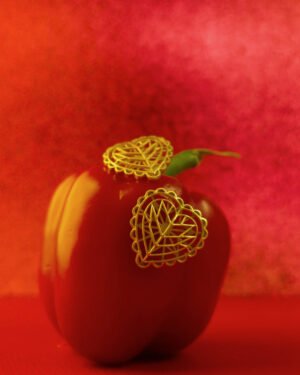 Silver Goldplated Rakaan Heart Stud Earrings 2