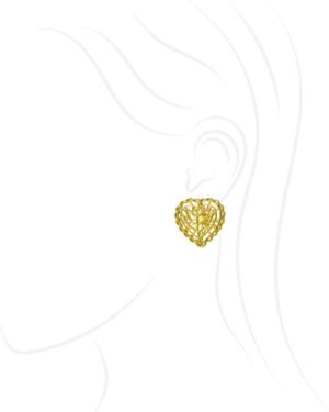 Silver Goldplated Rakaan Heart Stud Earrings 5