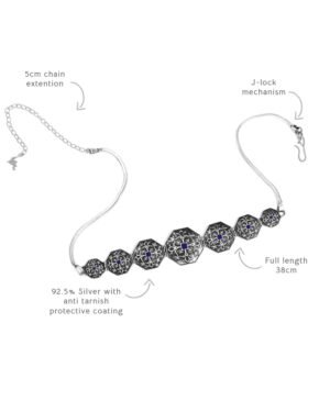 Silver Oxidised Choker Necklace Goonj 3.1