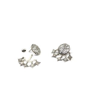 Silver Oxidised Tarnishfree Charm Stud Earrings Thar 2