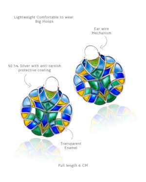 Silver Tarnishfree Hyperchrome Super Hoop Earrings Green Kaleidoscope 2