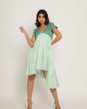 Teal TeaGreenAsymmetricalDress