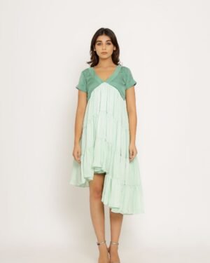 Teal TeaGreenAsymmetricalDress 4