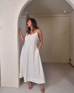WhiteSlubLongDress3