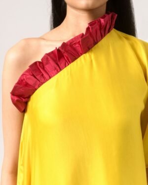 Wine YellowOneShoulderDress 2