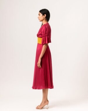 Wine YellowRouchingDress 3